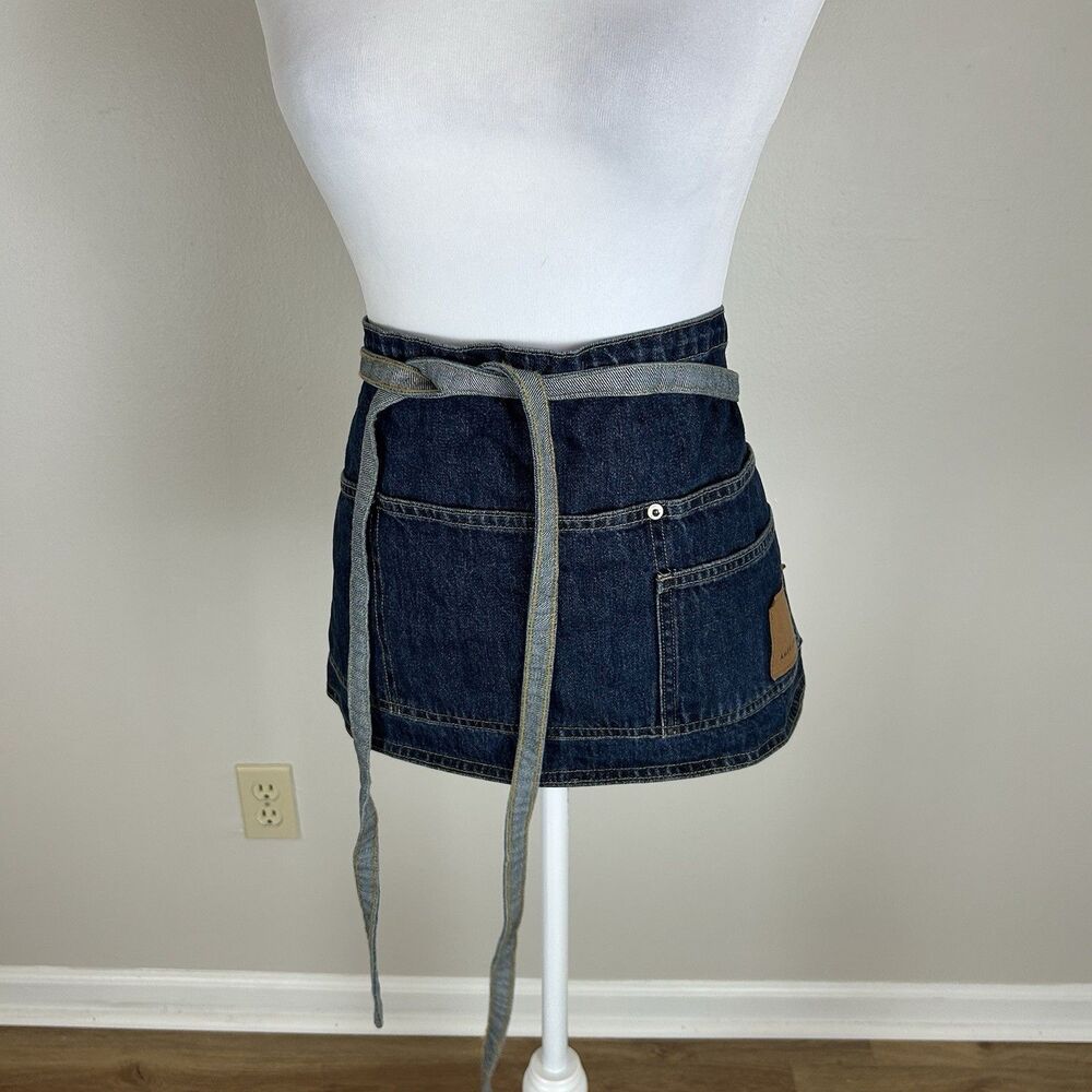 American Eagle Dark Blue Jean Denim Multi Pocket Utility Crafts Apron NWOT